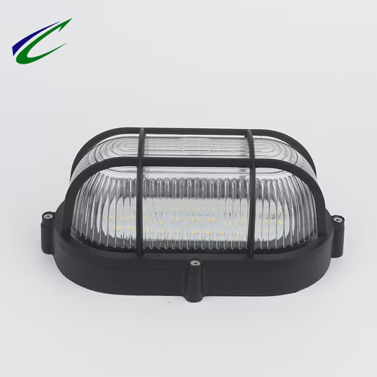 Lampada da parete a LED nera ellissoidale a risparmio energetico da esterno